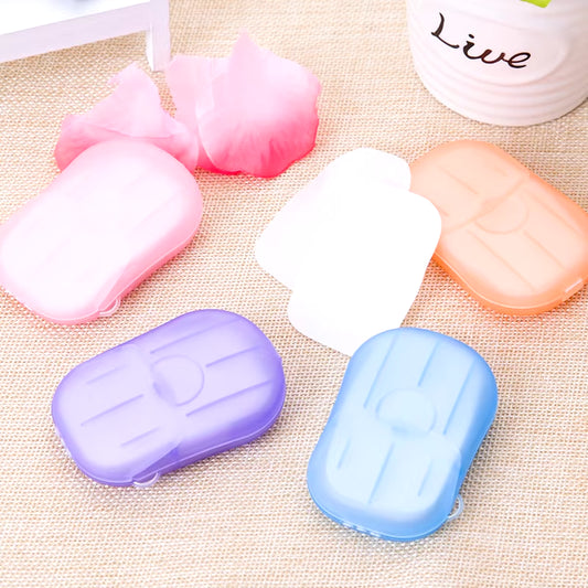 20 40 60Pcs /Box Travel Hand-Washing Soap Paper Multifunctional Aroma Sliced Cleaning Paper Disposable Boxed Mini Soap