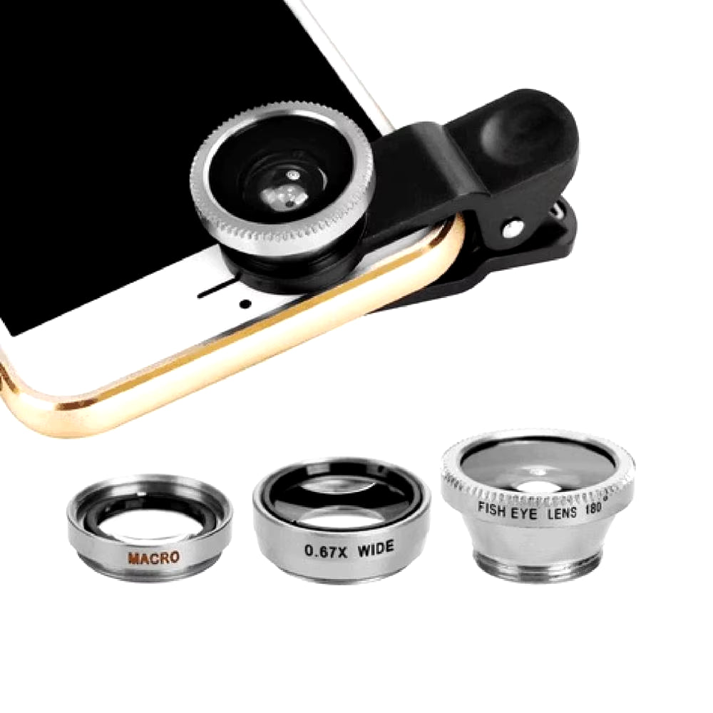 3-In-1 Wide Angle Macro Fisheye Lens Camera Kits Mobile Phone Fish Eye Lenses with Clip 0.67X for Iphone Samsung All Cell Phones