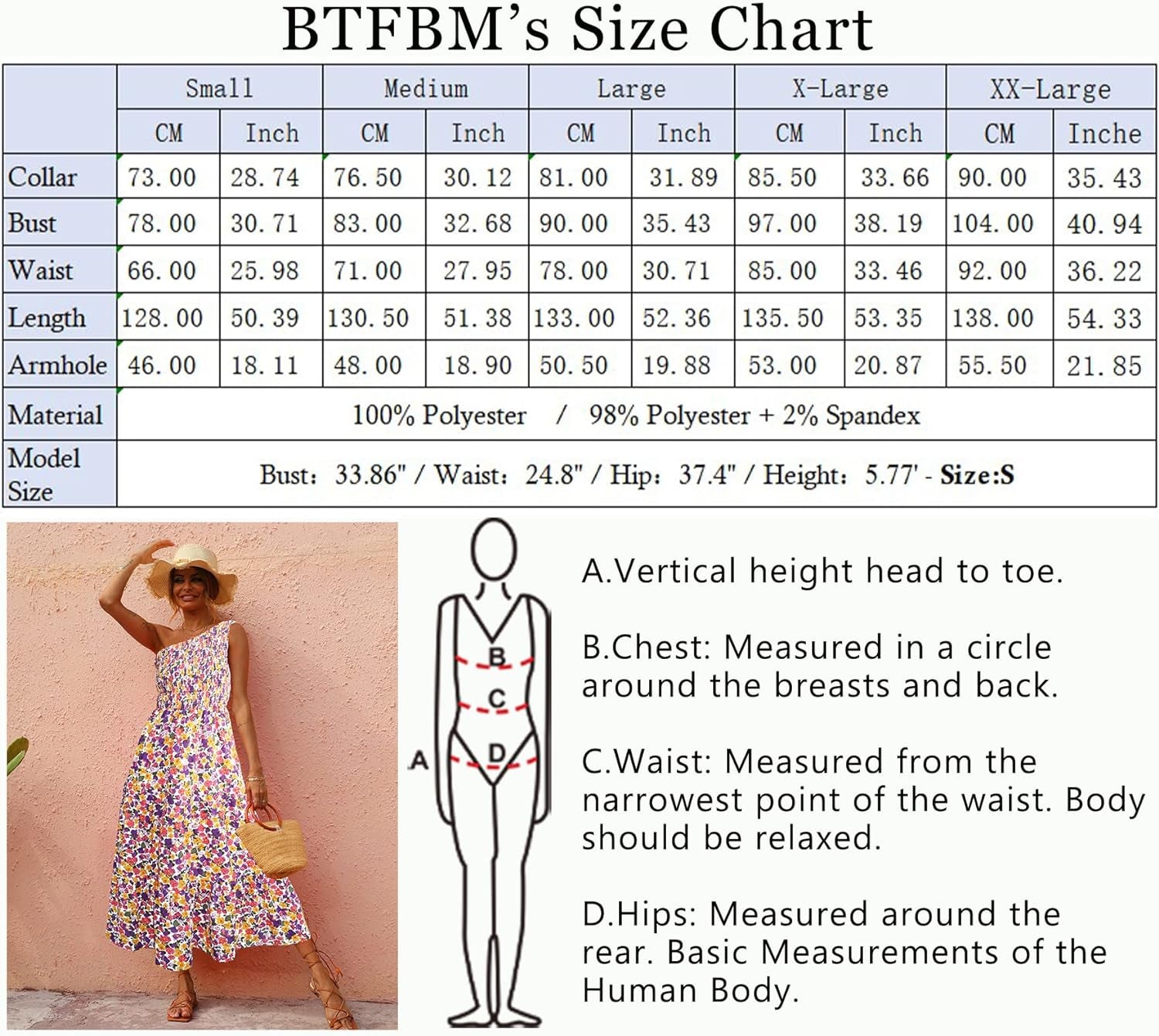 Women One Shoulder Summer Dresses 2024 Sleeveless Casual High Waist Floral Flowy Beach Boho Smocked Maxi Dress