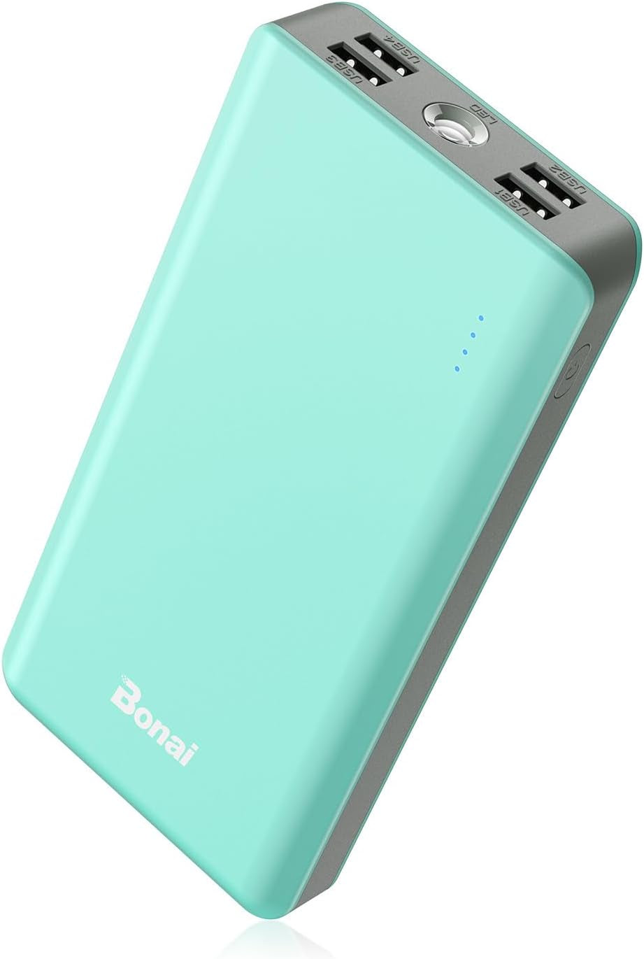 Portable Charger, 30000Mah Capacity External Battery Pack with Flashlight & 4-USB Outputs & Dual Inputs & 2 8-Pin Cables, Power Bank Fast Charging for Iphone Samsung Android Phone Ipad Etc-Green