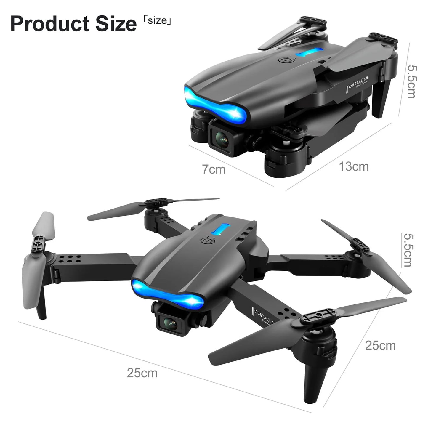 Foldable Drone with Dual 4K HD Camera,  Drones for Kids and Adults with 2 Batteries Carrying Bag