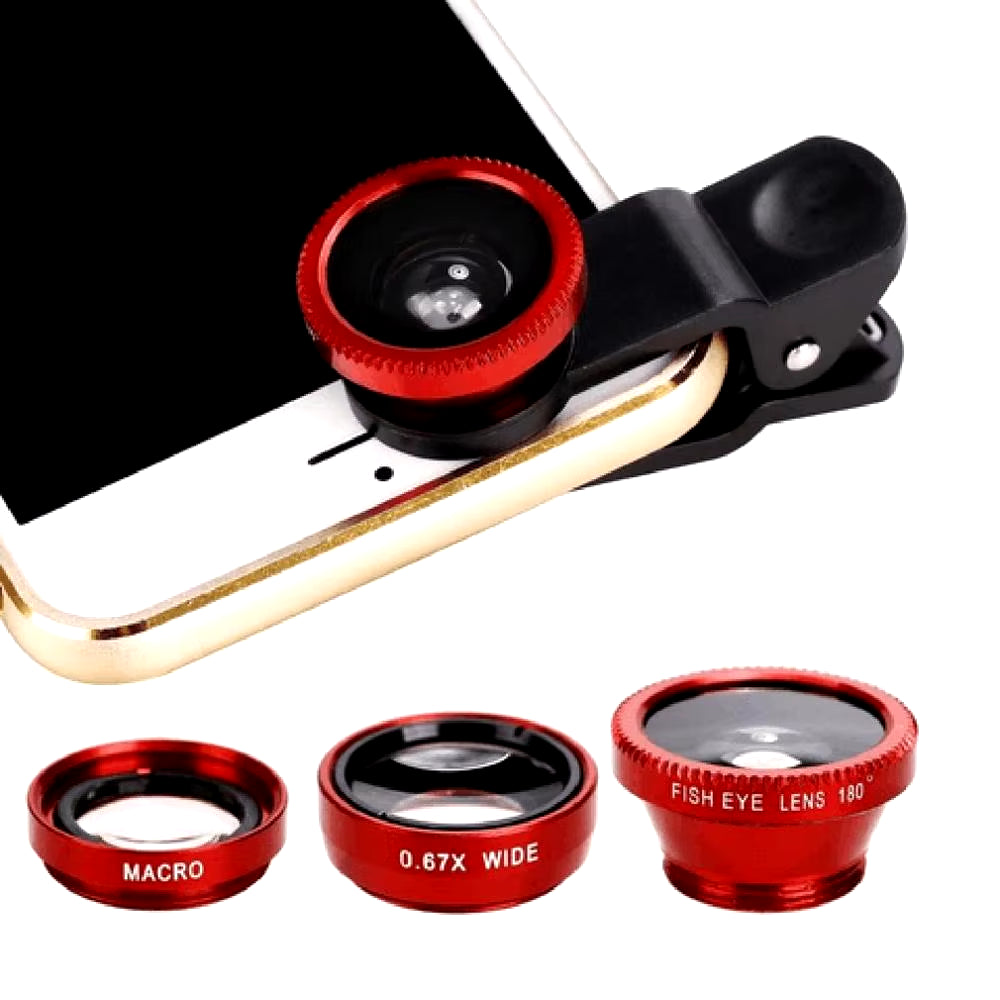 3-In-1 Wide Angle Macro Fisheye Lens Camera Kits Mobile Phone Fish Eye Lenses with Clip 0.67X for Iphone Samsung All Cell Phones