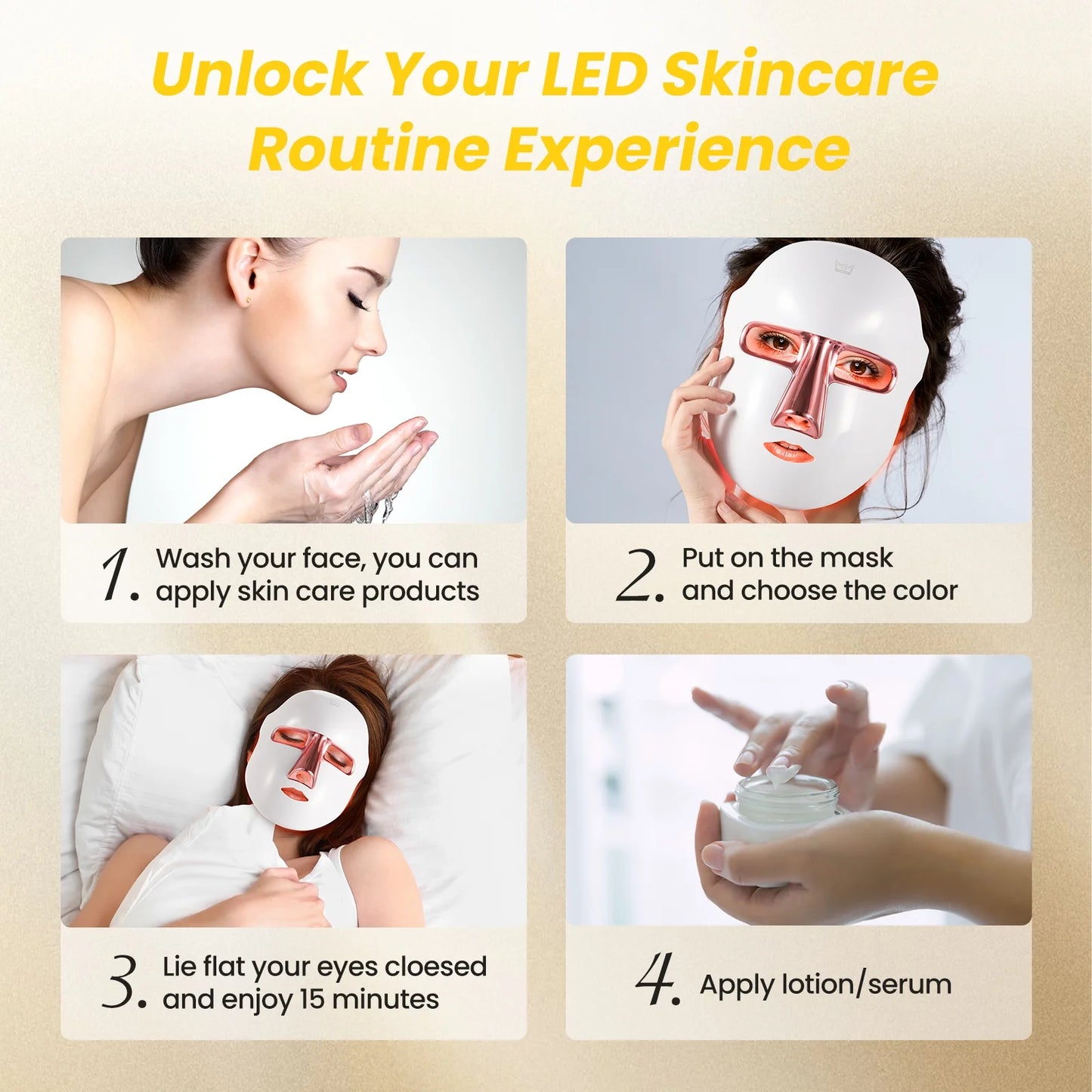 LED Face Mask Light Therapy Skin Beauty Machine, 7 Color LED Light Therapy Facial Skin Care Mask, Face Mask for Removal Wrinkle anti Aging Anti-Acne with Face