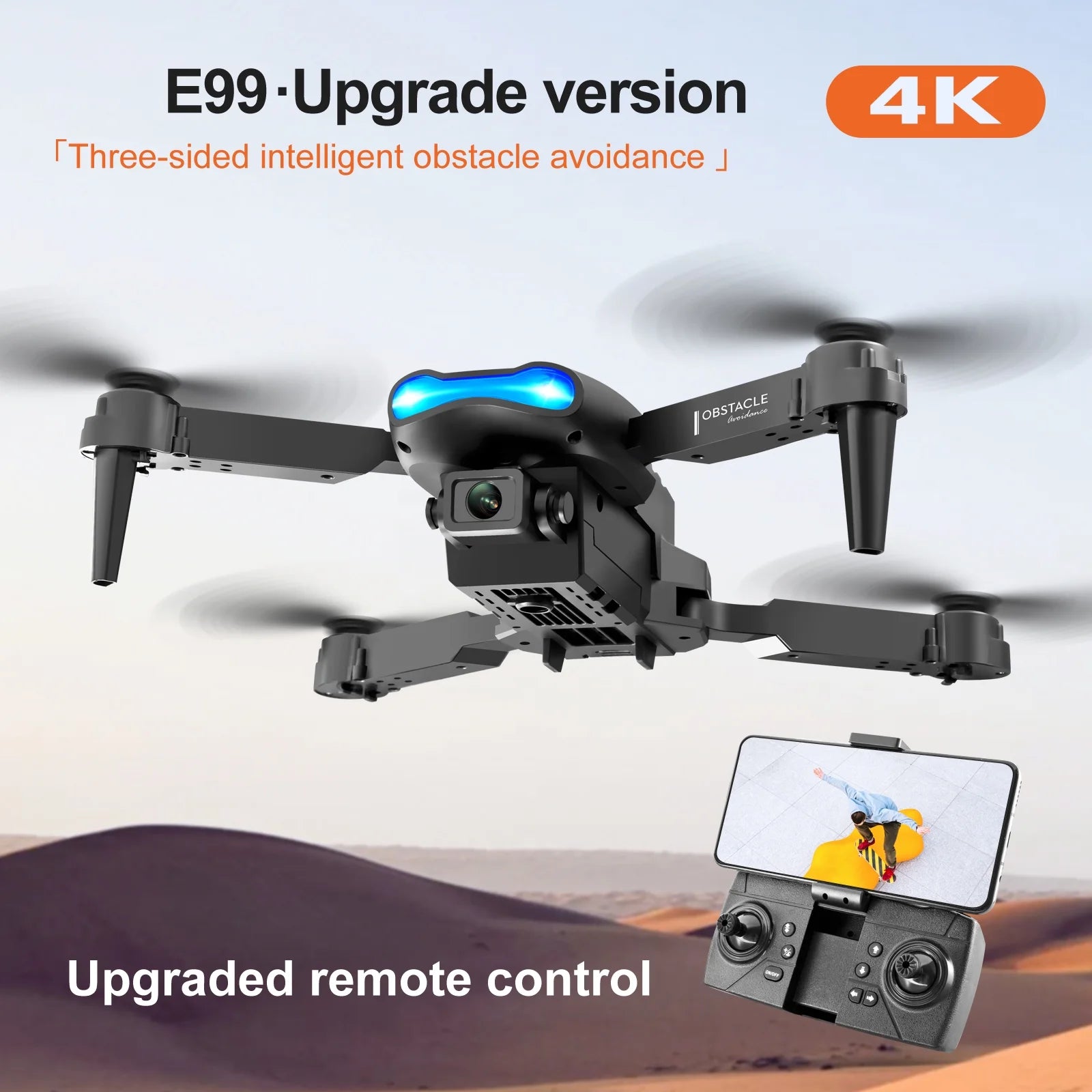 Foldable Drone with Dual 4K HD Camera,  Drones for Kids and Adults with 2 Batteries Carrying Bag