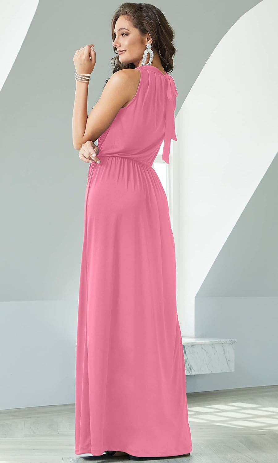 Sexy Sleeveless Summer Formal Flowy Casual Gown