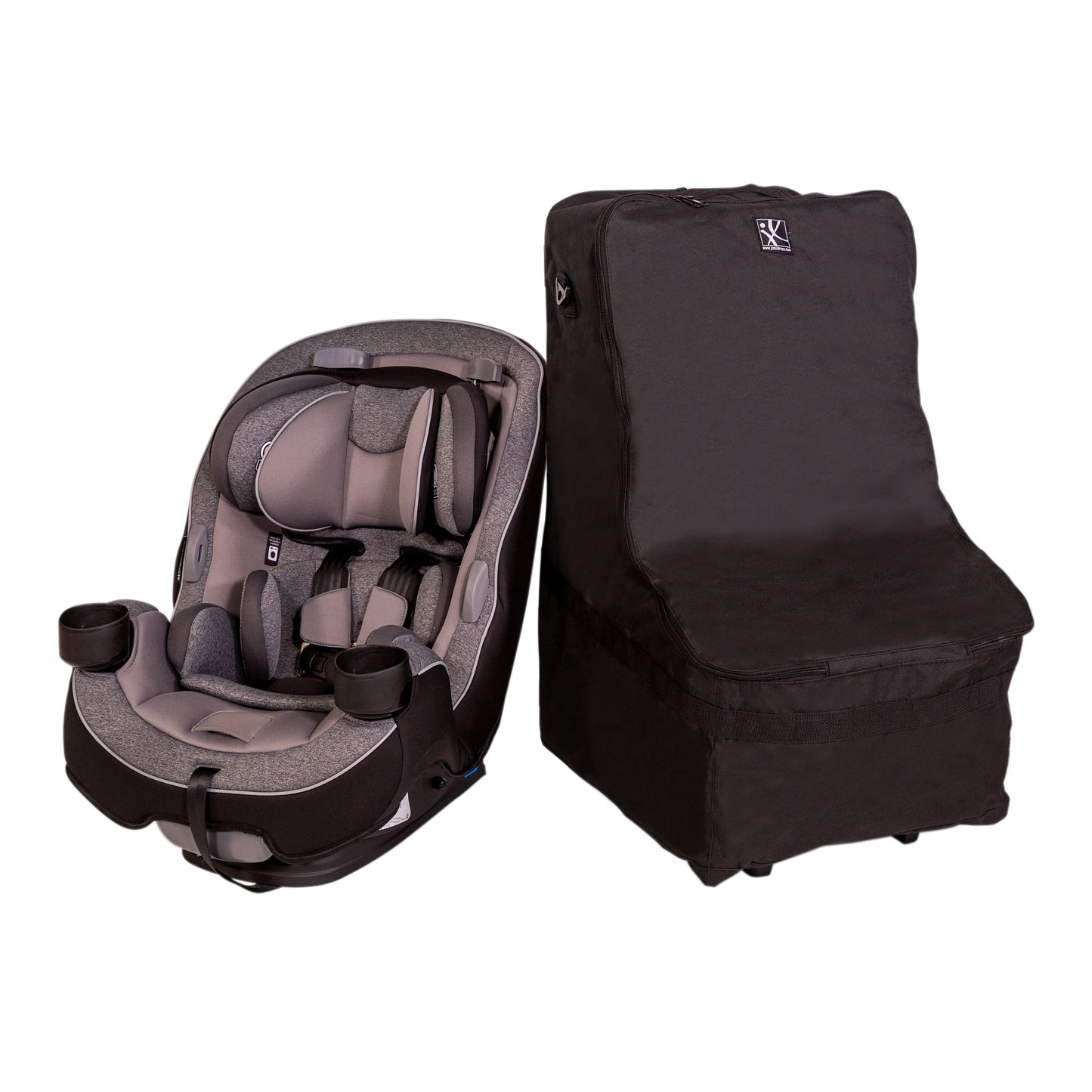 Wheelie Car Seat Travel Bag and Carrier with Wheels, Black