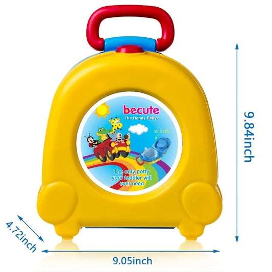 Travel Portable Kids Foldable Sink Kids Can Camp Bucket Cover Toilet Trainer Carries Outdoor Baby with Charming Cartoon