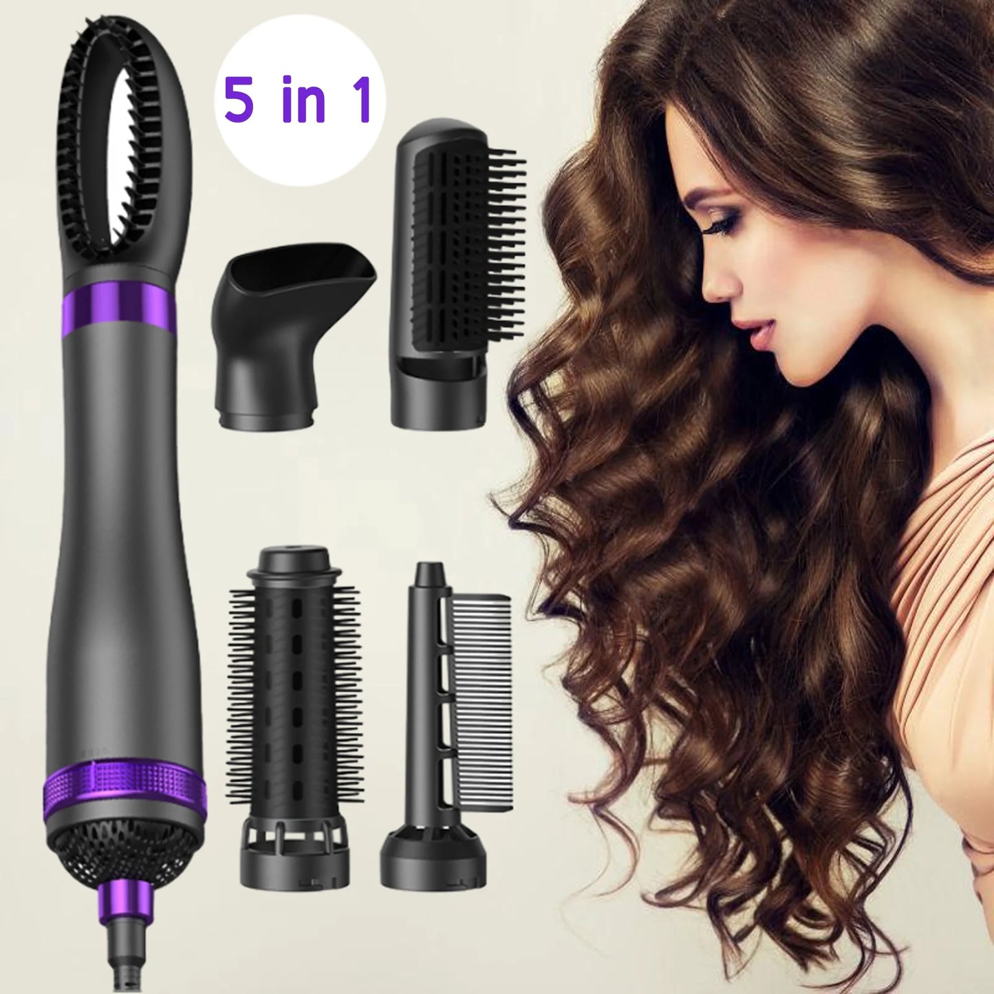 Hair Dryer Brush, Hair Curling Iron Brush with Ionic Hair Straightener Comb Curly Dryer Brush, Dry锛孒Ot Air Brush