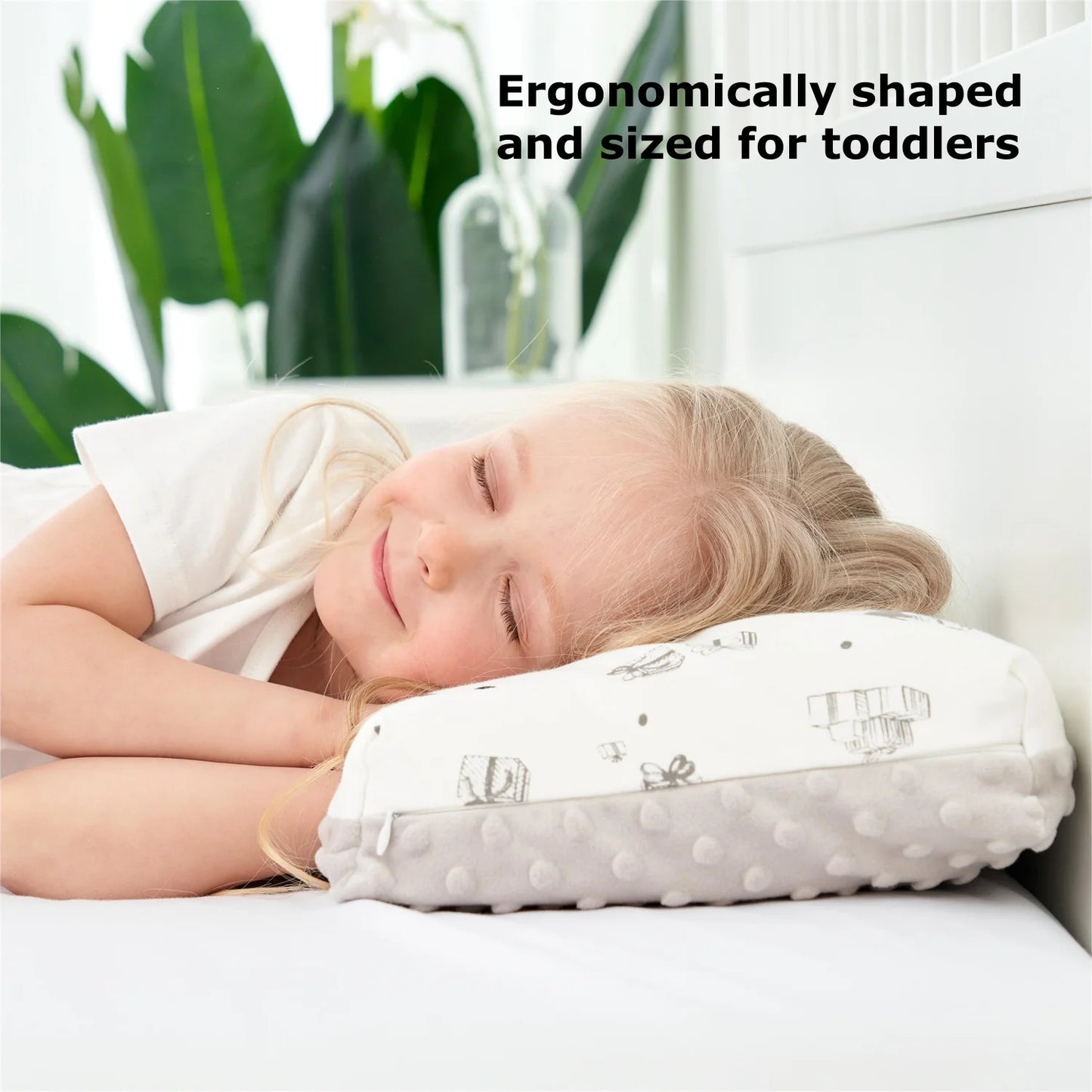 Toddler Pillow for Sleeping with Cotton Pillowcase,Small Organic Pillows for Travel,Kids Bed Pillows for Boys&Girls