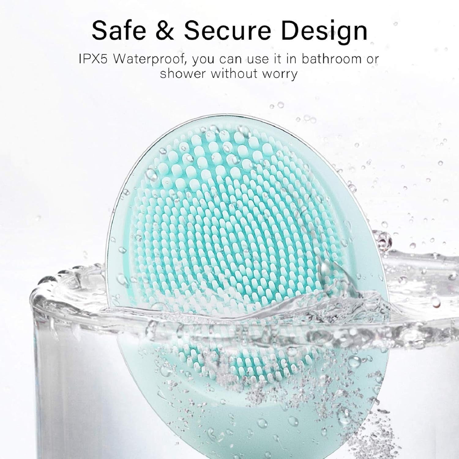 Sonic Facial Cleansing Brush Mini, Soft Silicone Egg-Sized Face Scrubber Brush Massager Waterproof Travel Size for Skin Gentle Exfoliation and Deep Cleansing, Not Rechargeable (Green)