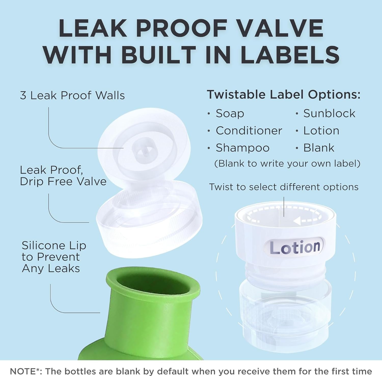 Leak Proof Travel Bottles for Toiletries - TSA Approved Travel Shampoo Bottles - 3Oz Travel Shampoo and Conditioner Bottles - Travel Size Toiletries - 3 Oz Silicone Travel Bottles with Labels