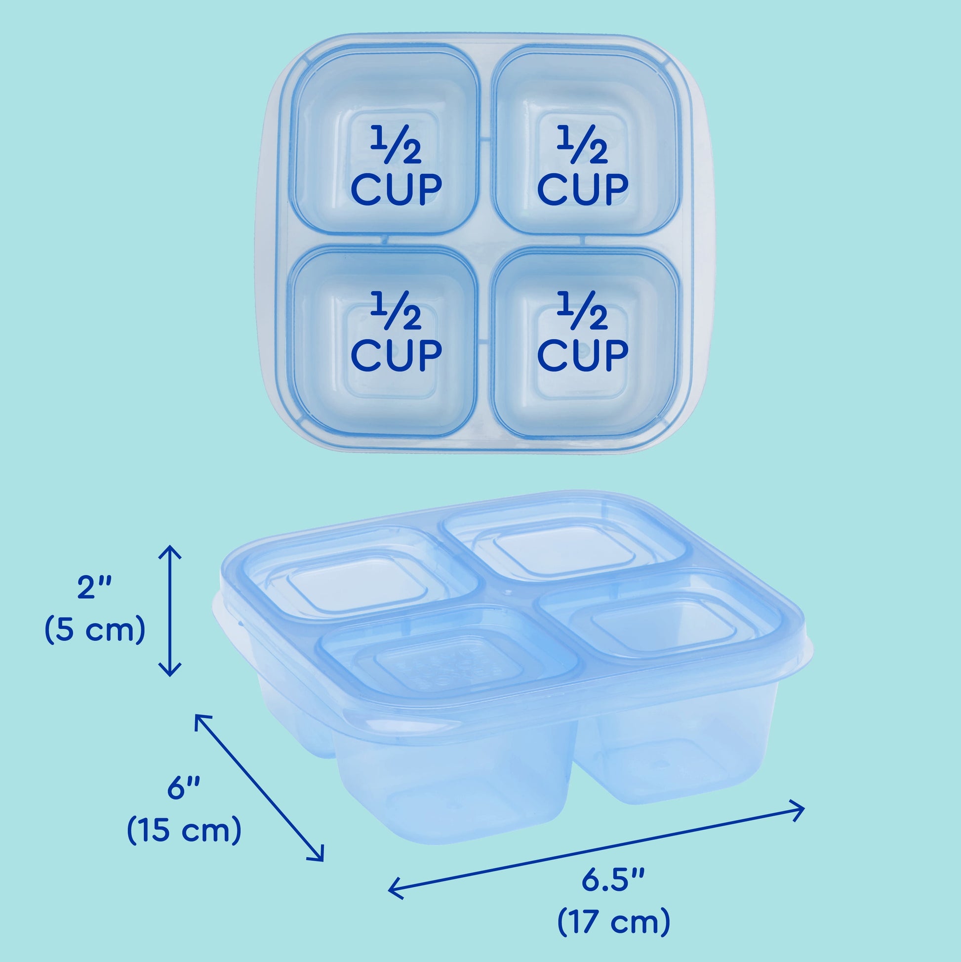 - Bento Snack Boxes - Reusable 4-Compartment Food Containers for School, Work and Travel, Set of 4, (Pastels)