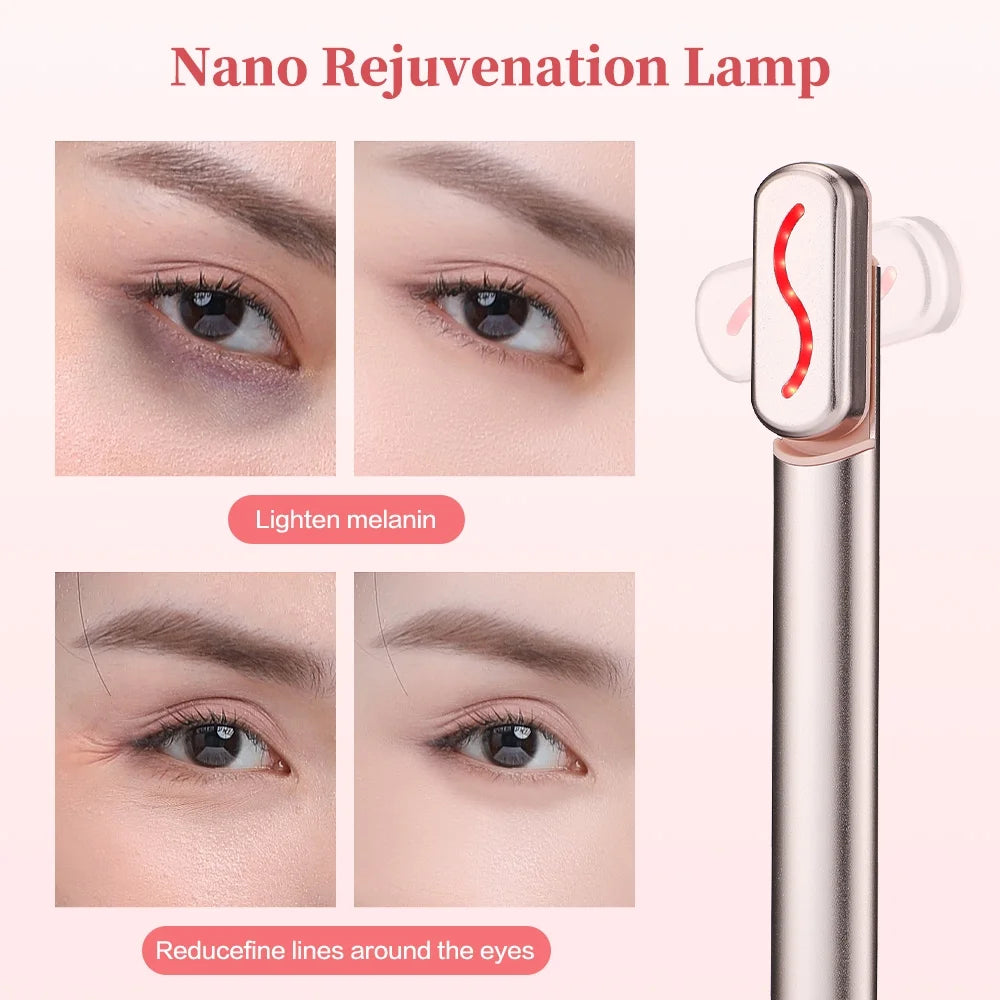 Red Light Therapy for Face, Microcurrent Eye Beauty Device Rotating and Adjustable, Constant Temperature Eye Care, Eye Massage Lift Wand for Wrinkle-Correcting Dilutes Dark Circles Eye Bags Fine Lines