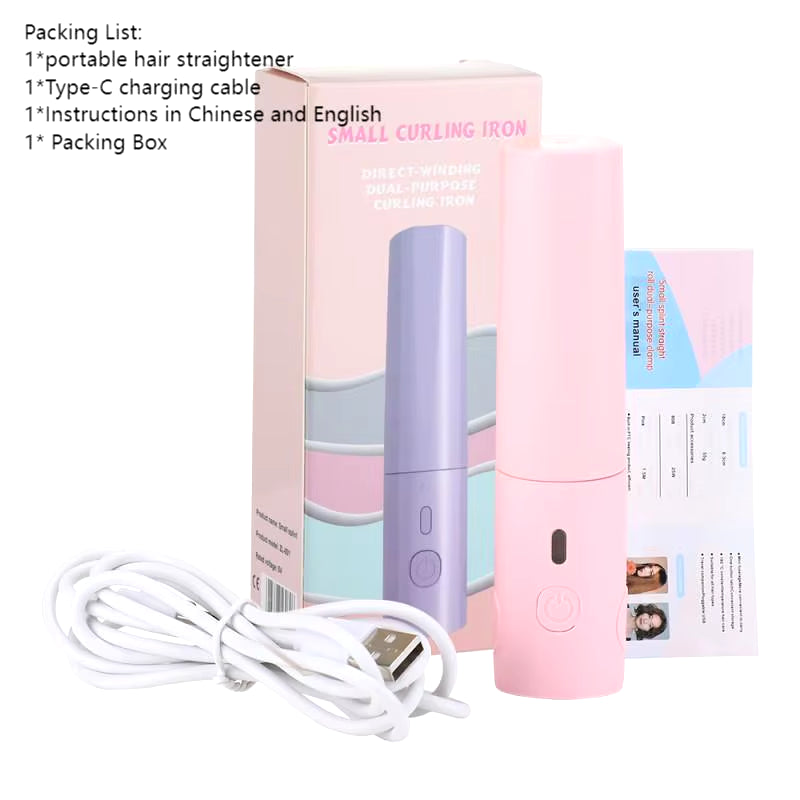 Multifunctional Hair Straightener Must-Have Portable Small Curling Machine Splint Cuticle Protecting Damage Reducing USB Plug