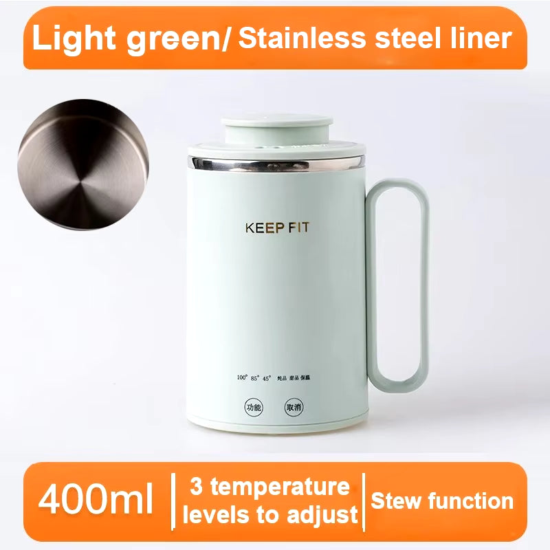 Portable Mini Stew Cup Electric Kettle Hot Water Thermal Heating Boiler Pot Travel Milk Heater Teapot Soup Porridge Slow Cooker