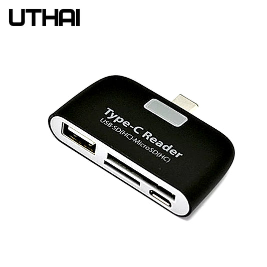 J08 Type-C USB3.1 Multi Card Reader for SD TF USB2.0 Cardreaders of Android Phones LED Lights USB OTG Adapter for Mouse