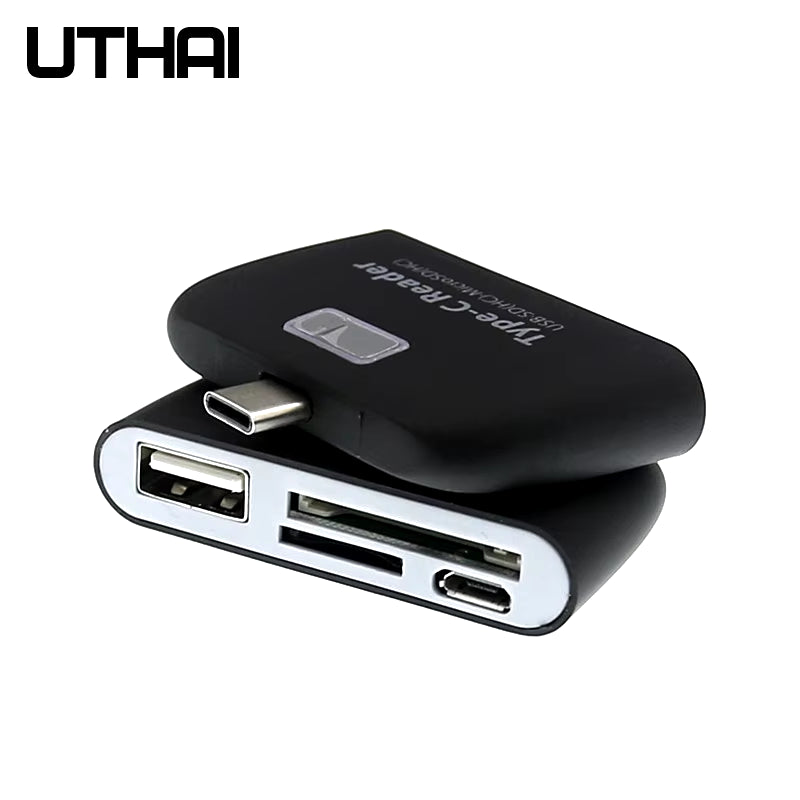 J08 Type-C USB3.1 Multi Card Reader for SD TF USB2.0 Cardreaders of Android Phones LED Lights USB OTG Adapter for Mouse