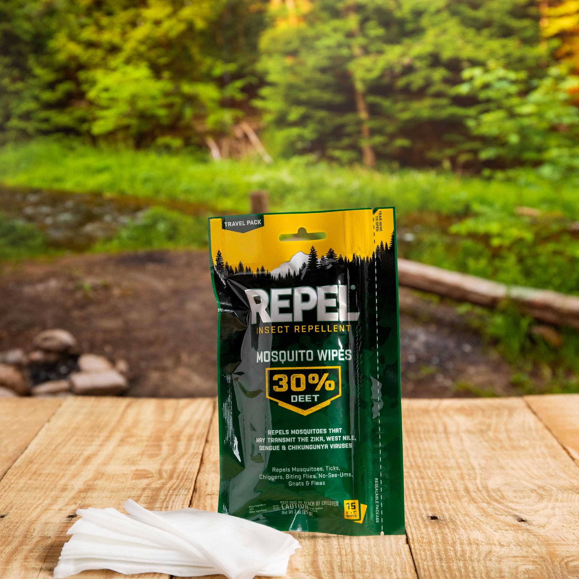 Insect lent Mosquito Wipes 30% DEET, 15 Count