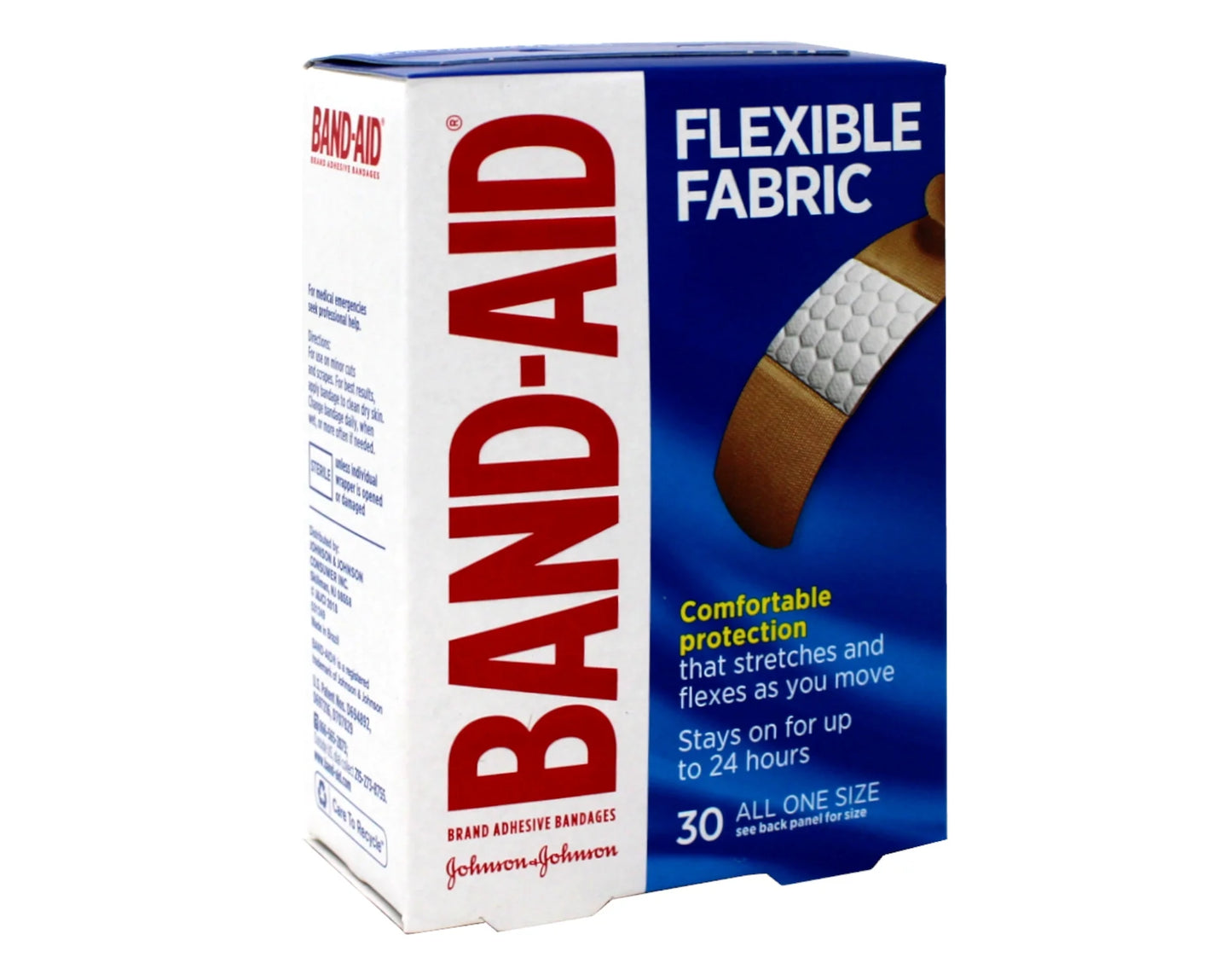 Brand Adhesive Bandages, Flexible Fabric, 30 Count, 1.9 Cm X 7.6 Cm Pack of 2