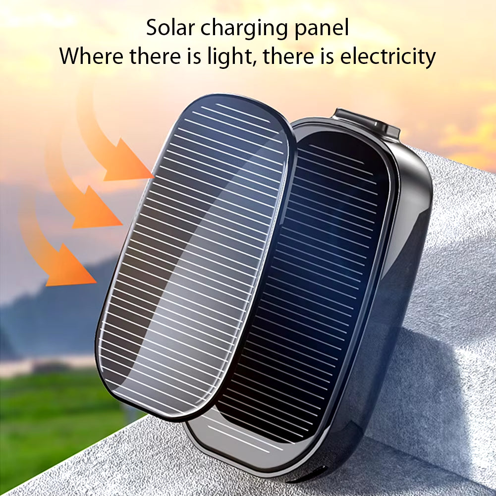 Solar Power Keychain Phone Charger 1200Mah Portable Type-C Wireless Power Bank for Iphone Samsung Huawei Emergency Battery Pack