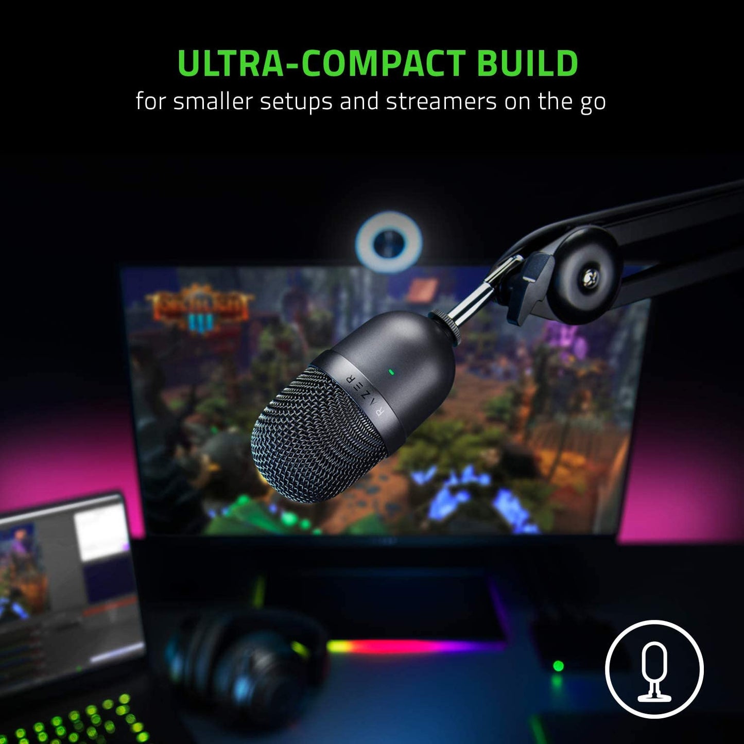 "Seiren Mini USB Condenser Microphone: Professional Quality for Streaming & Gaming on PC"