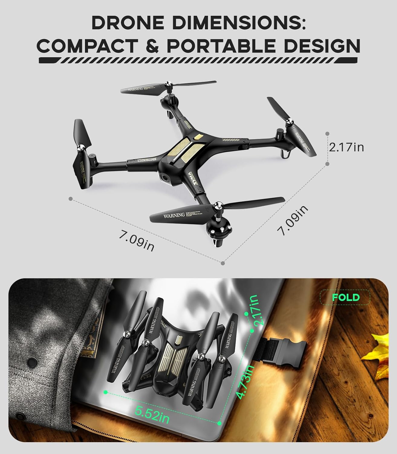 Drone with Camera,  X600W Foldable 1080P FPV Camera Drones for Adults Kids Remote Control Quadcopter Gift Toys for Boys Girls with Altitude Hold, Headless Mode, One Key Start, 3D Flips 2 Batteries