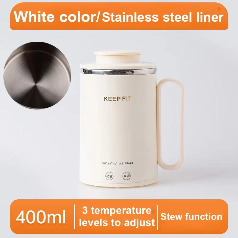 Portable Mini Stew Cup Electric Kettle Hot Water Thermal Heating Boiler Pot Travel Milk Heater Teapot Soup Porridge Slow Cooker