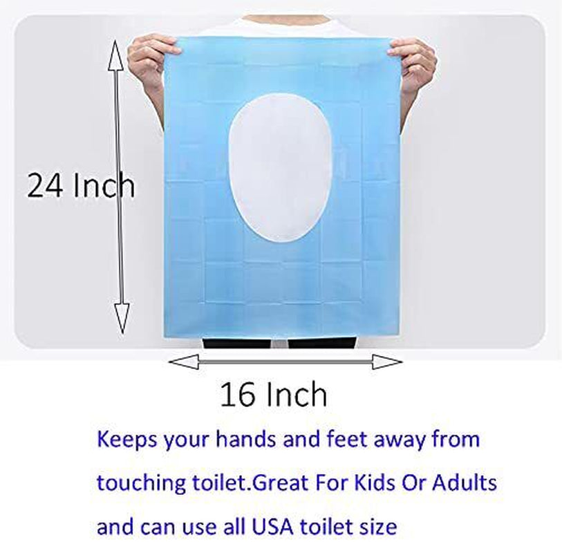 20 Pcs Extra Large 23.6 Inch X 15.8 Inch Blue Disposable Toilet Seat Covers Indi