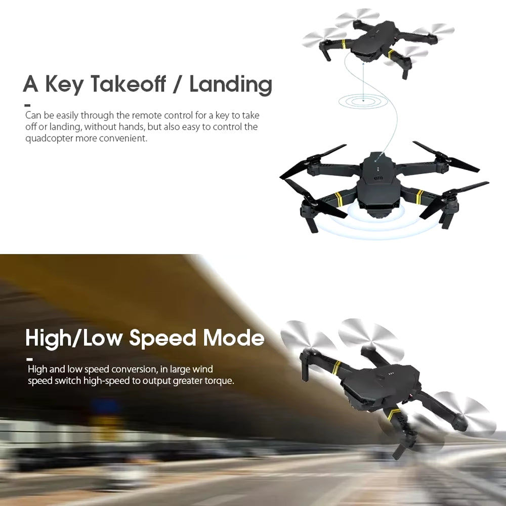 E58 Mini RC Drone with Camera HD Wifi Fpv Photography Foldable Quadcopter Fixed Height Professional Drones Gifts Toys for Boys