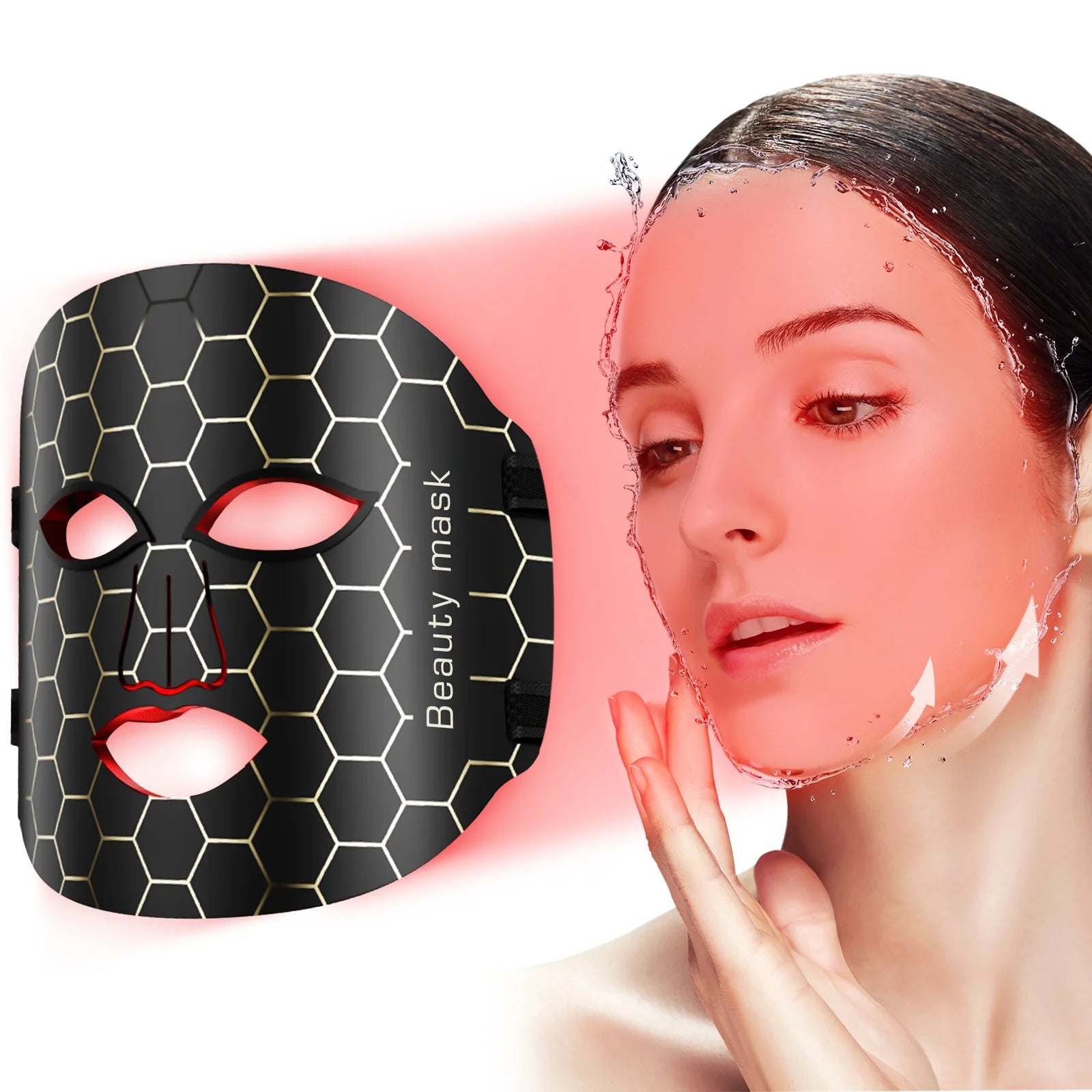 Led Face Mask Light Therapy, 7 Colors LED Facial Mask Anti-Aging Reduce Fine Lines and Wrinkles Tightening Skin for Women Home Travel