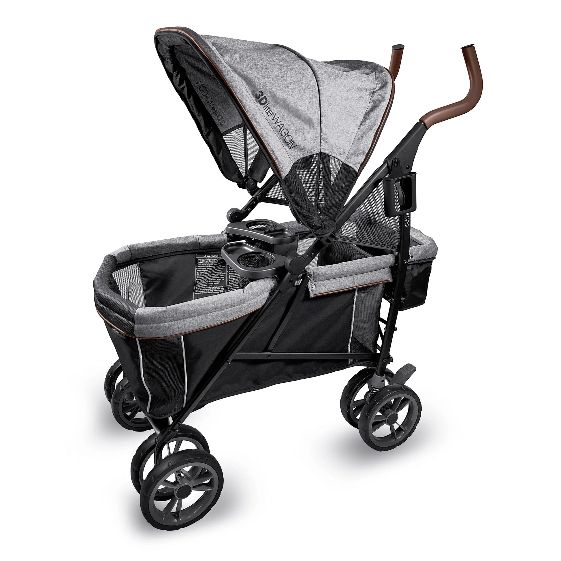 Summer 3Dlite Wagon Convenience Stroller – Lightweight Stroller Wagon for Infants and Toddlers, Black and Gray Tweed