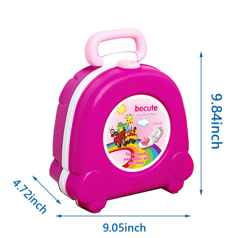 Travel Portable Kids Foldable Sink Kids Can Camp Bucket Cover Toilet Trainer Carries Outdoor Baby with Charming Cartoon