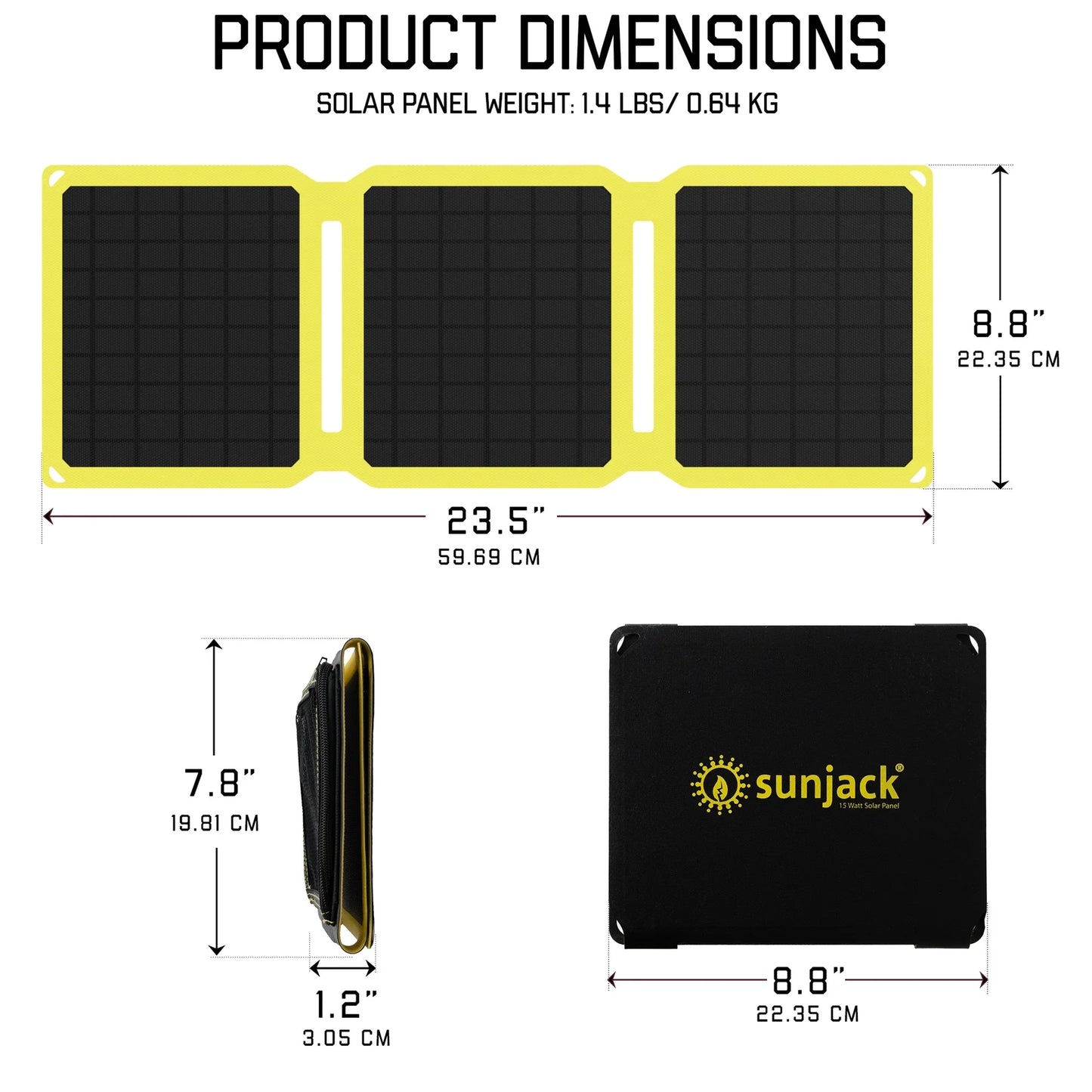 15W Portable Solar Panel Charger Kit - USB-A & USB-C for Power Banks, Phones, and More