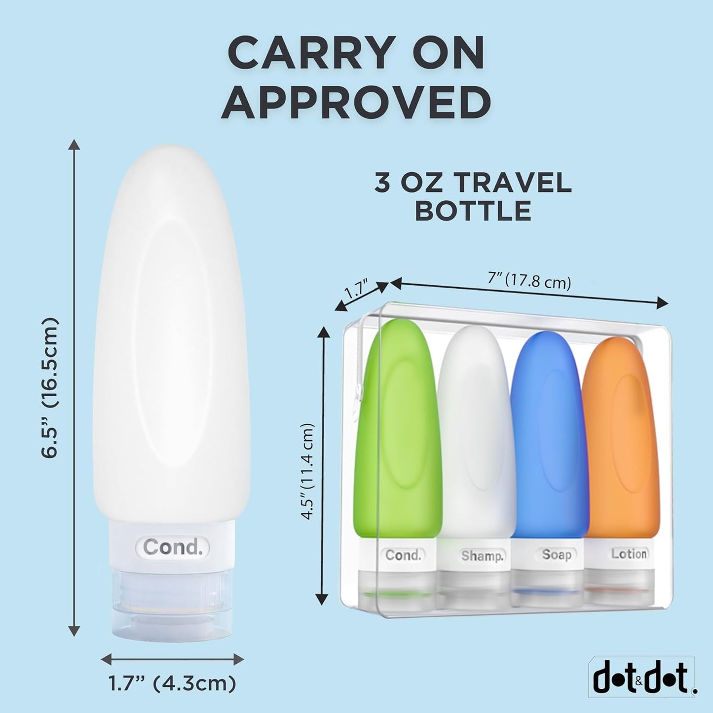 Leak Proof Travel Bottles for Toiletries - TSA Approved Travel Shampoo Bottles - 3Oz Travel Shampoo and Conditioner Bottles - Travel Size Toiletries - 3 Oz Silicone Travel Bottles with Labels