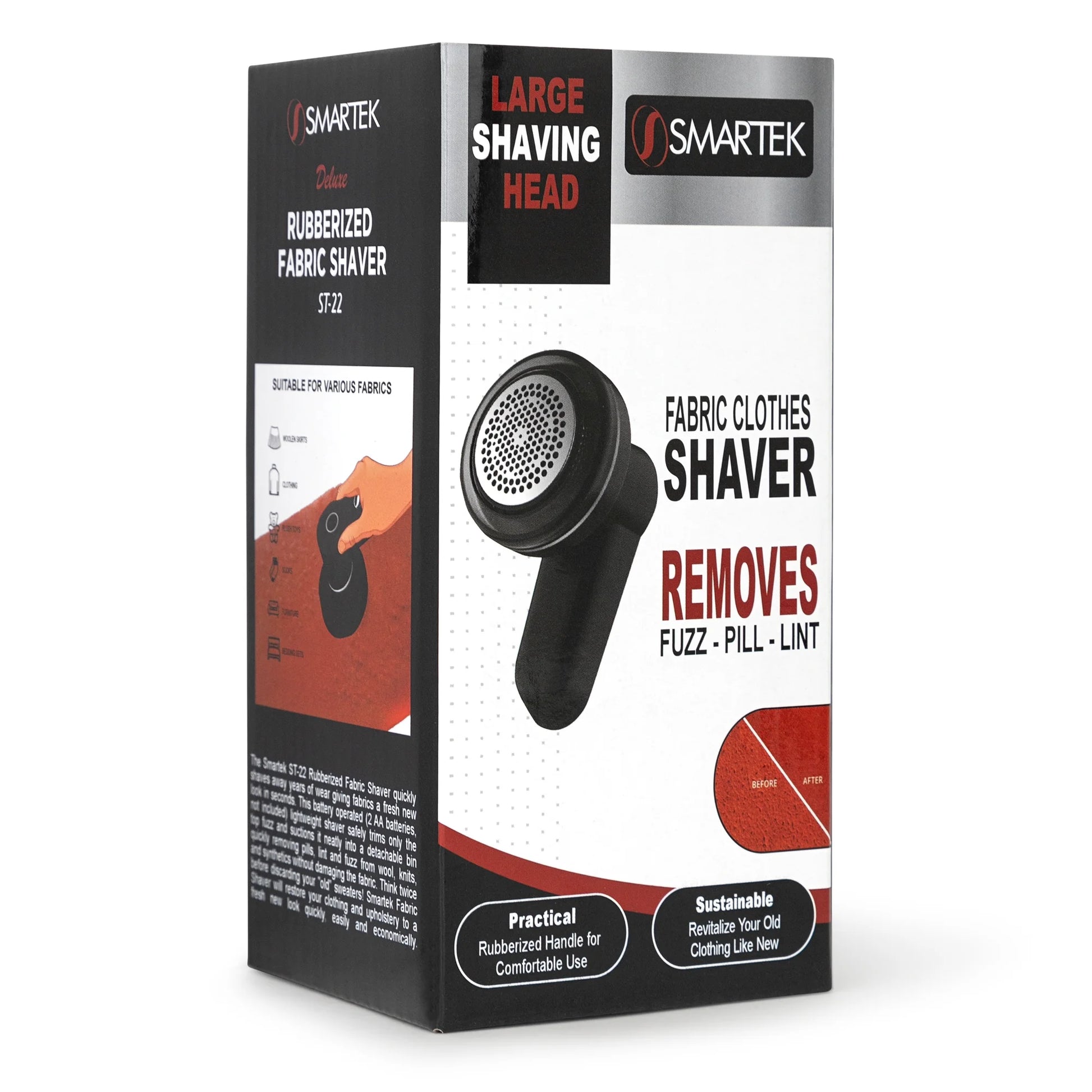 Rubberized Fabric Shaver, 6", Black