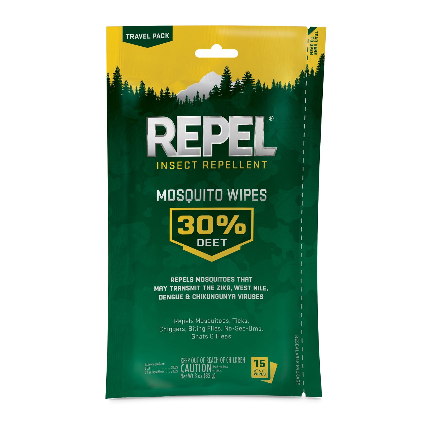 Insect lent Mosquito Wipes 30% DEET, 15 Count