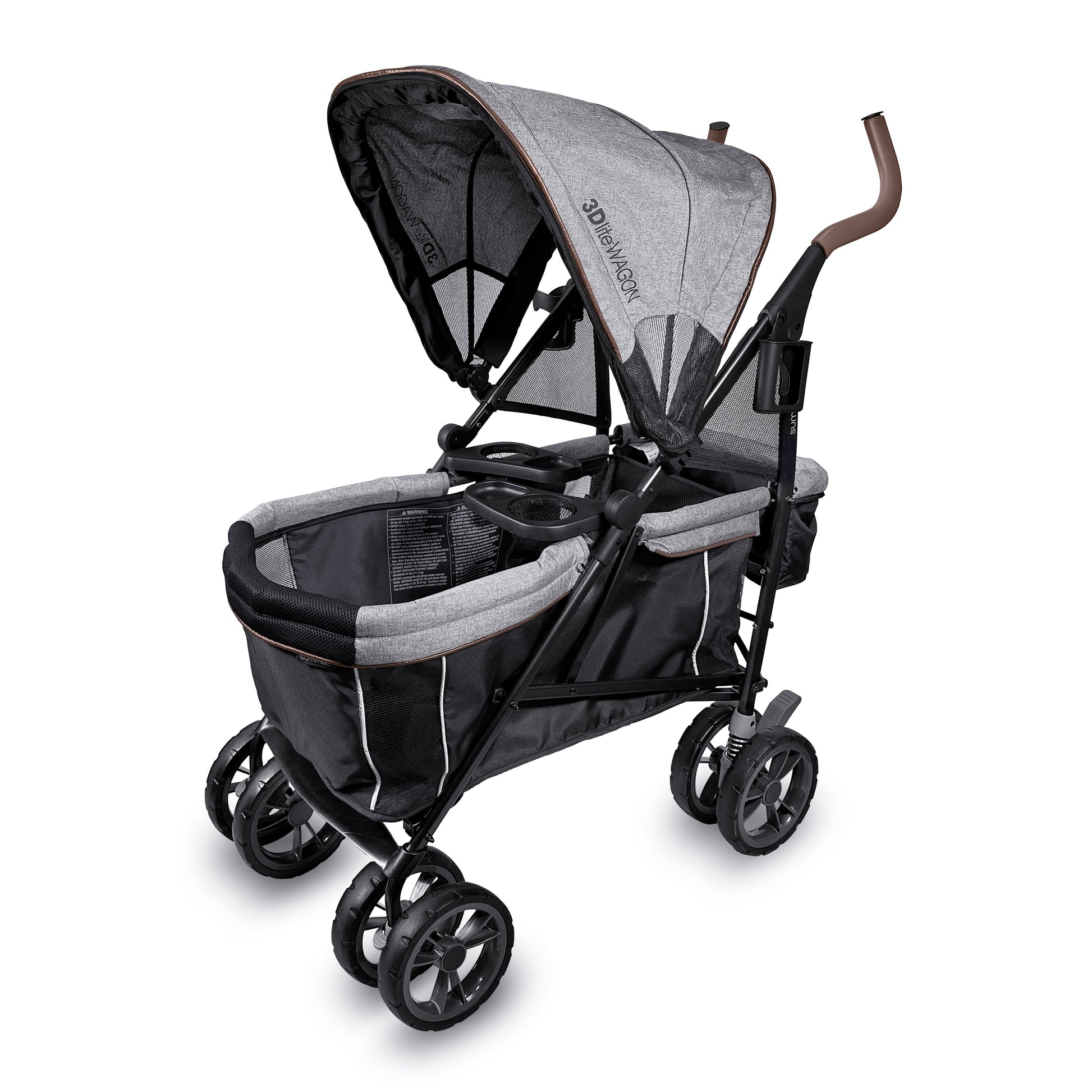 Summer 3Dlite Wagon Convenience Stroller – Lightweight Stroller Wagon for Infants and Toddlers, Black and Gray Tweed