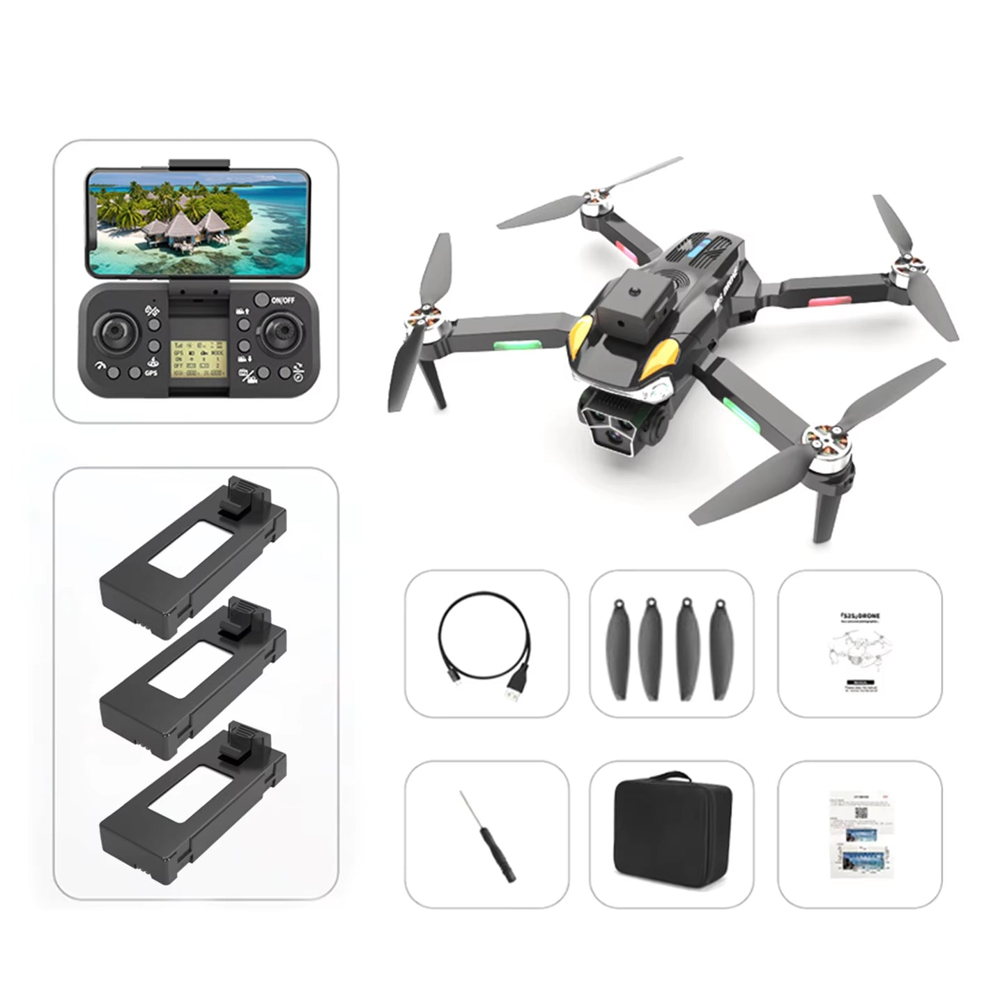 Portable Auto Return Aerial-Drones Wind Resistance Quadcopters Toy for Beginners