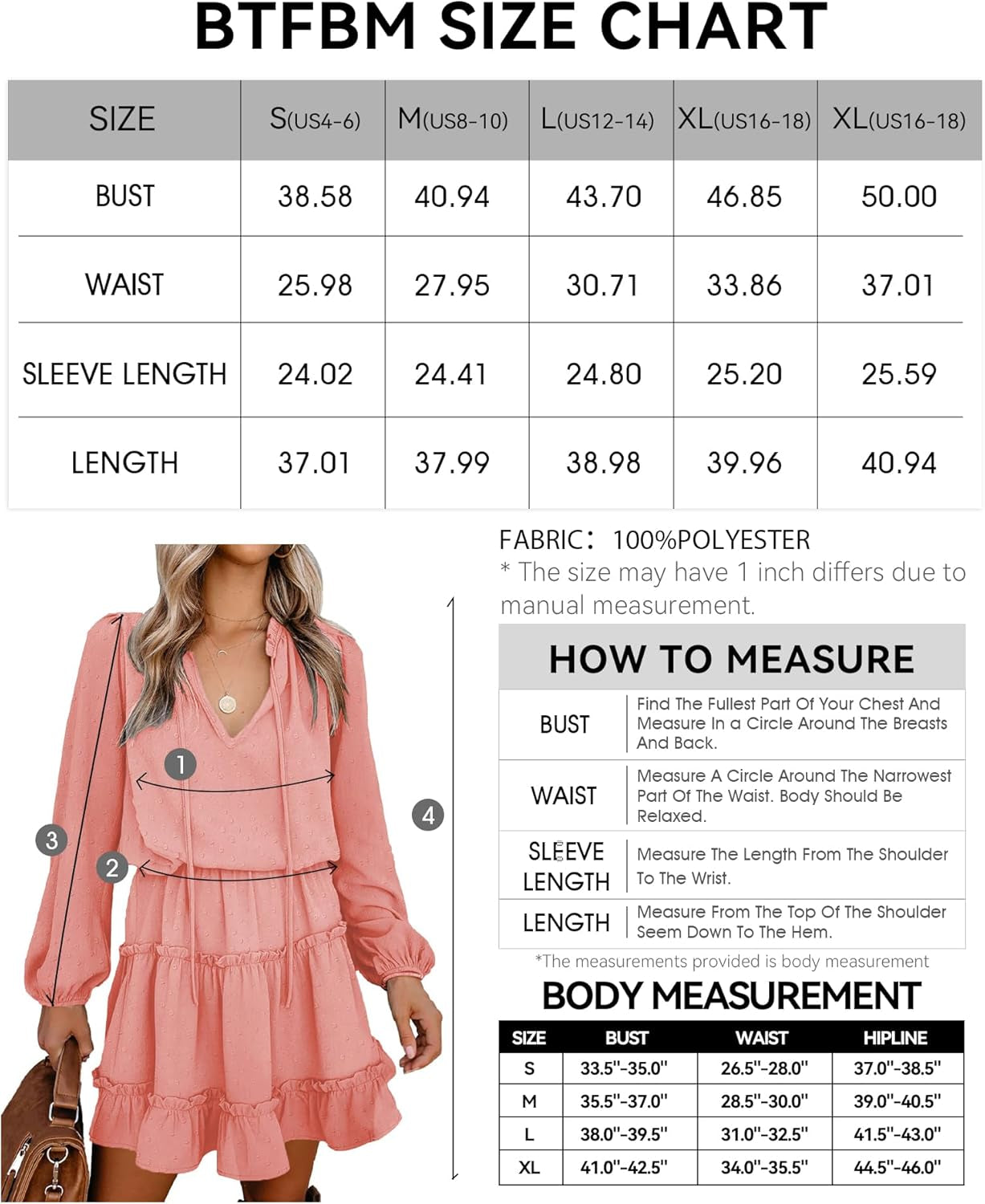 Women Casual Summer Fall Dresses Tie V Neck Long Sleeve High Waist Ruffle Tiered a Line Swing Tunic Mini Dress