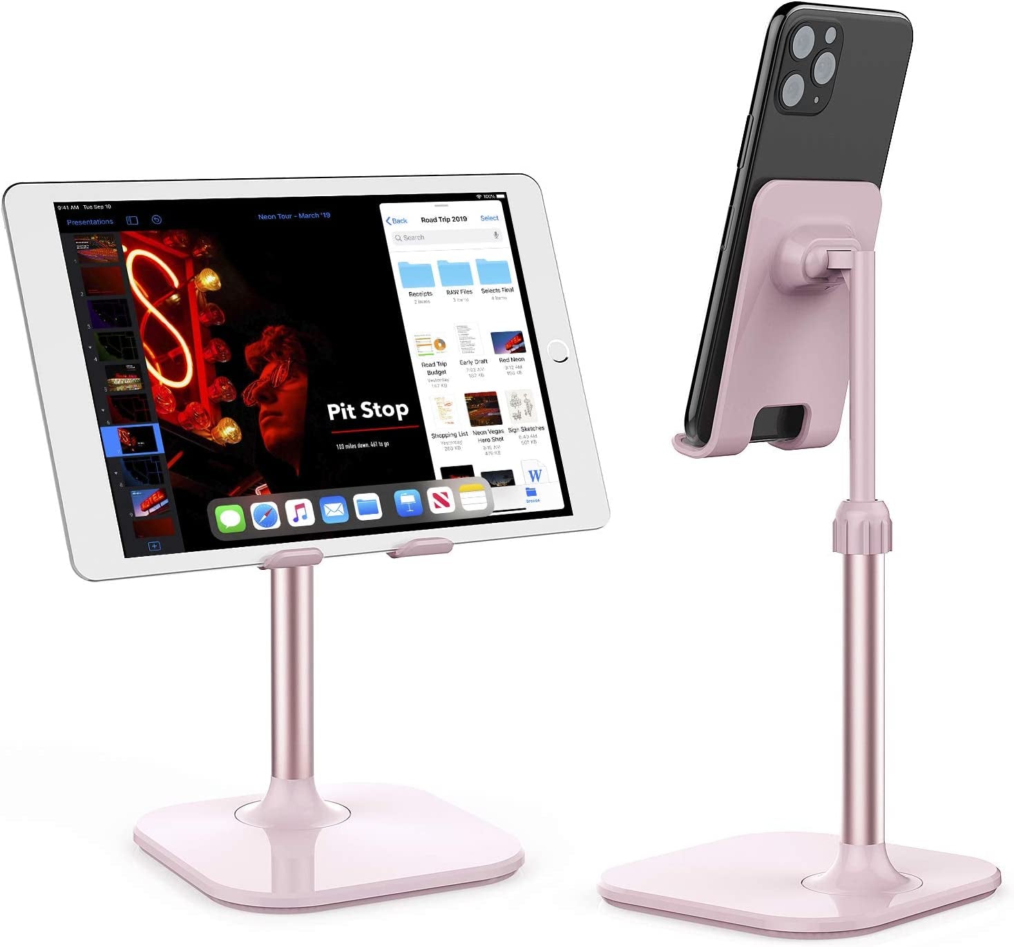 Cell Phone Stand, Phone Stand for Desk, Phone Holder Stand Compatible with Iphone and All Mobile Phones Tablet, Christmas Stocking Stuffers Gifts for Adults Women Men Mom Wife, Pink