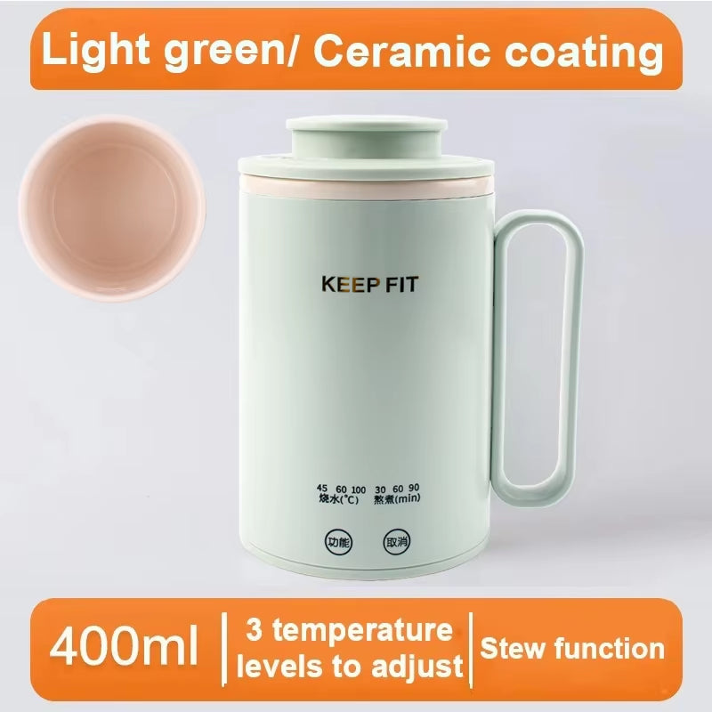 Portable Mini Stew Cup Electric Kettle Hot Water Thermal Heating Boiler Pot Travel Milk Heater Teapot Soup Porridge Slow Cooker