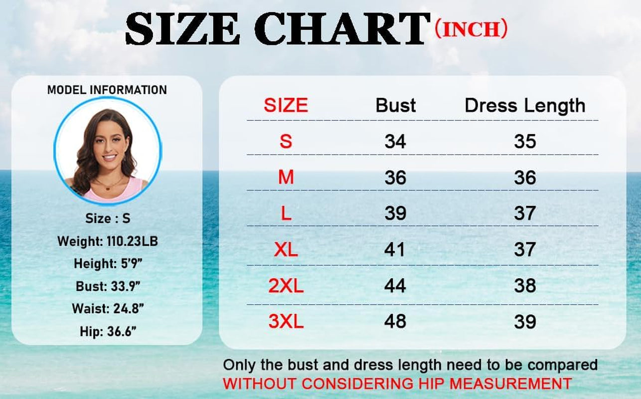 Summer Dresses for Women 2024 Casual Sundresses Beach Cover Ups Sleeveless Tshirt Swing Dress with Pockets