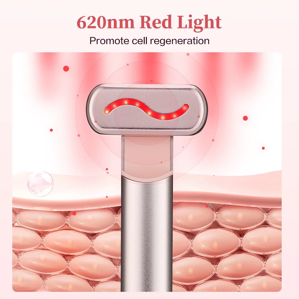 Red Light Therapy for Face, Microcurrent Eye Beauty Device Rotating and Adjustable, Constant Temperature Eye Care, Eye Massage Lift Wand for Wrinkle-Correcting Dilutes Dark Circles Eye Bags Fine Lines