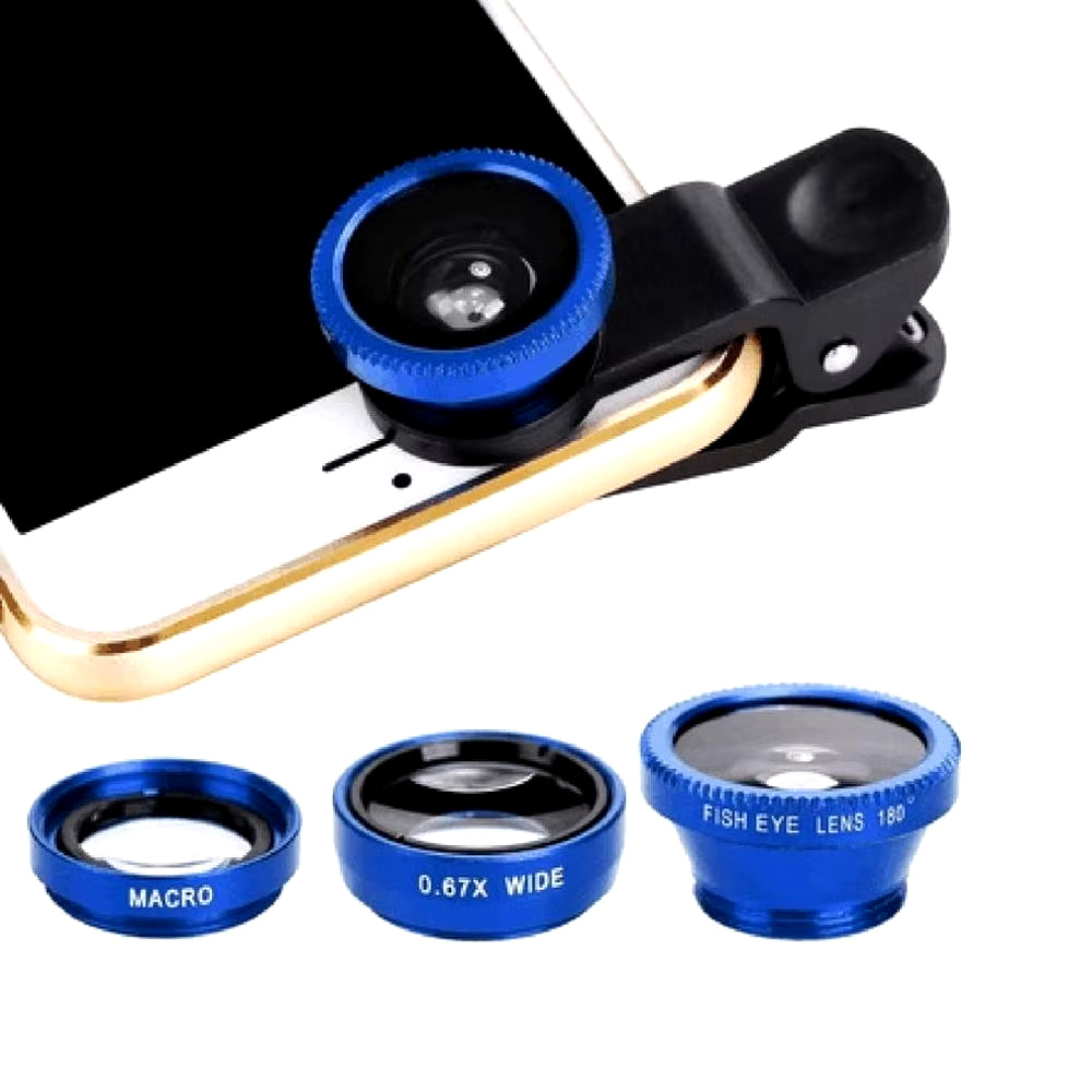 3-In-1 Wide Angle Macro Fisheye Lens Camera Kits Mobile Phone Fish Eye Lenses with Clip 0.67X for Iphone Samsung All Cell Phones