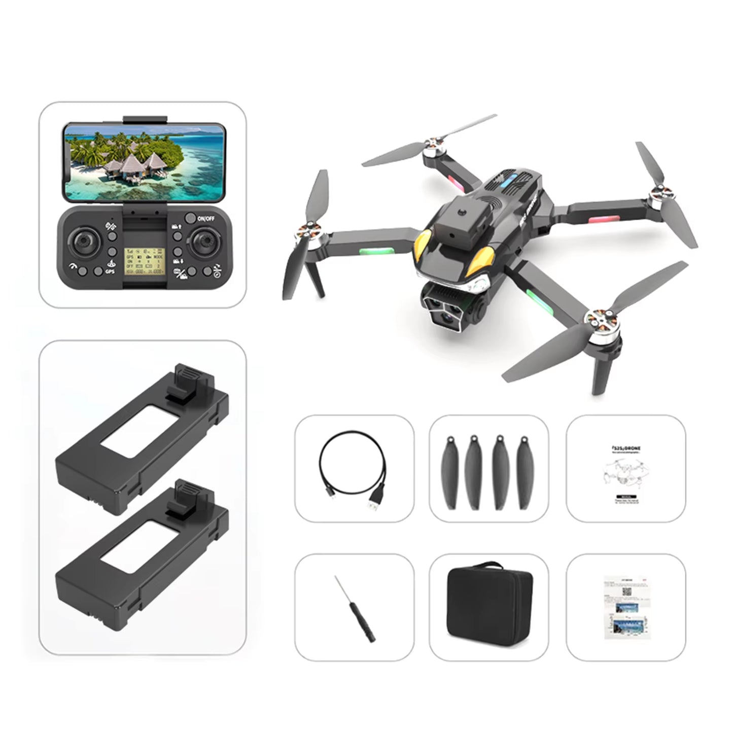 Portable Auto Return Aerial-Drones Wind Resistance Quadcopters Toy for Beginners