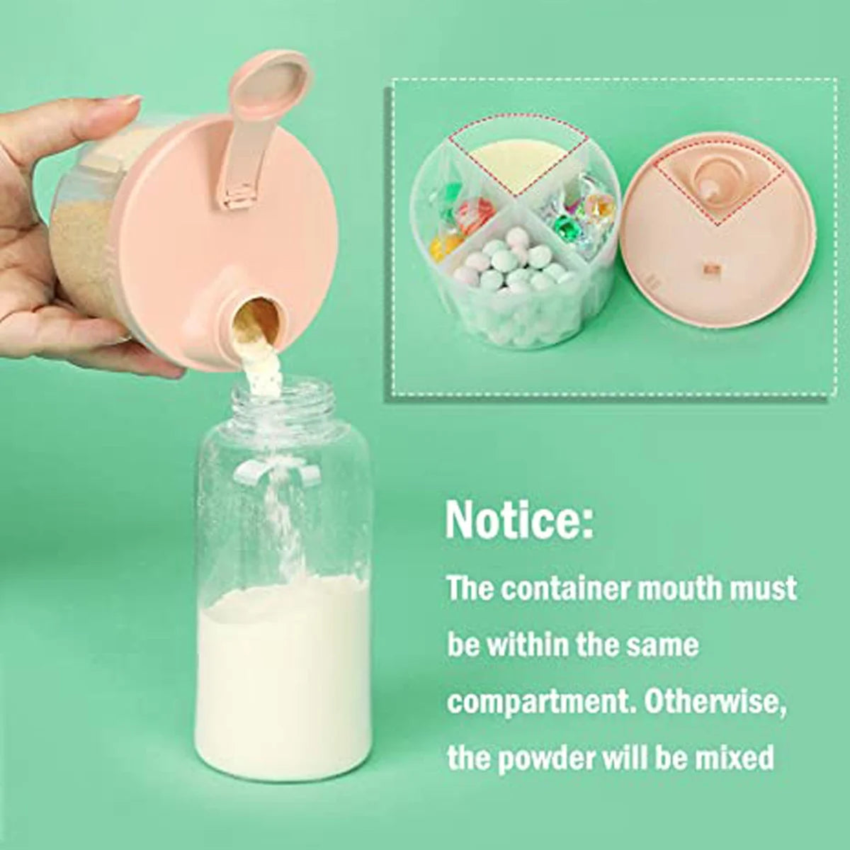 2PCS Baby Formula Storage Portable Milk Powder Dispenser