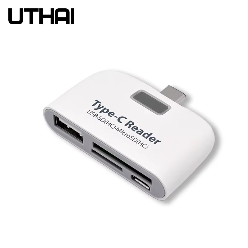 J08 Type-C USB3.1 Multi Card Reader for SD TF USB2.0 Cardreaders of Android Phones LED Lights USB OTG Adapter for Mouse