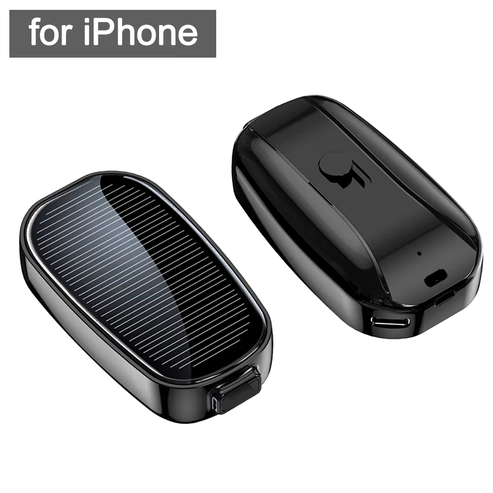 Solar Power Keychain Phone Charger 1200Mah Portable Type-C Wireless Power Bank for Iphone Samsung Huawei Emergency Battery Pack