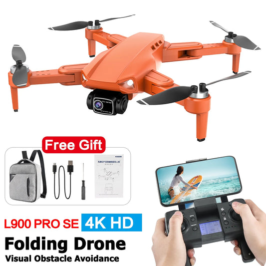 GPS Drones with 4K UHD Camera for Adults, Foldable GPS Drones Brushless Motor, Auto Return Home, Long Control Range Drone for Beginners, Orange