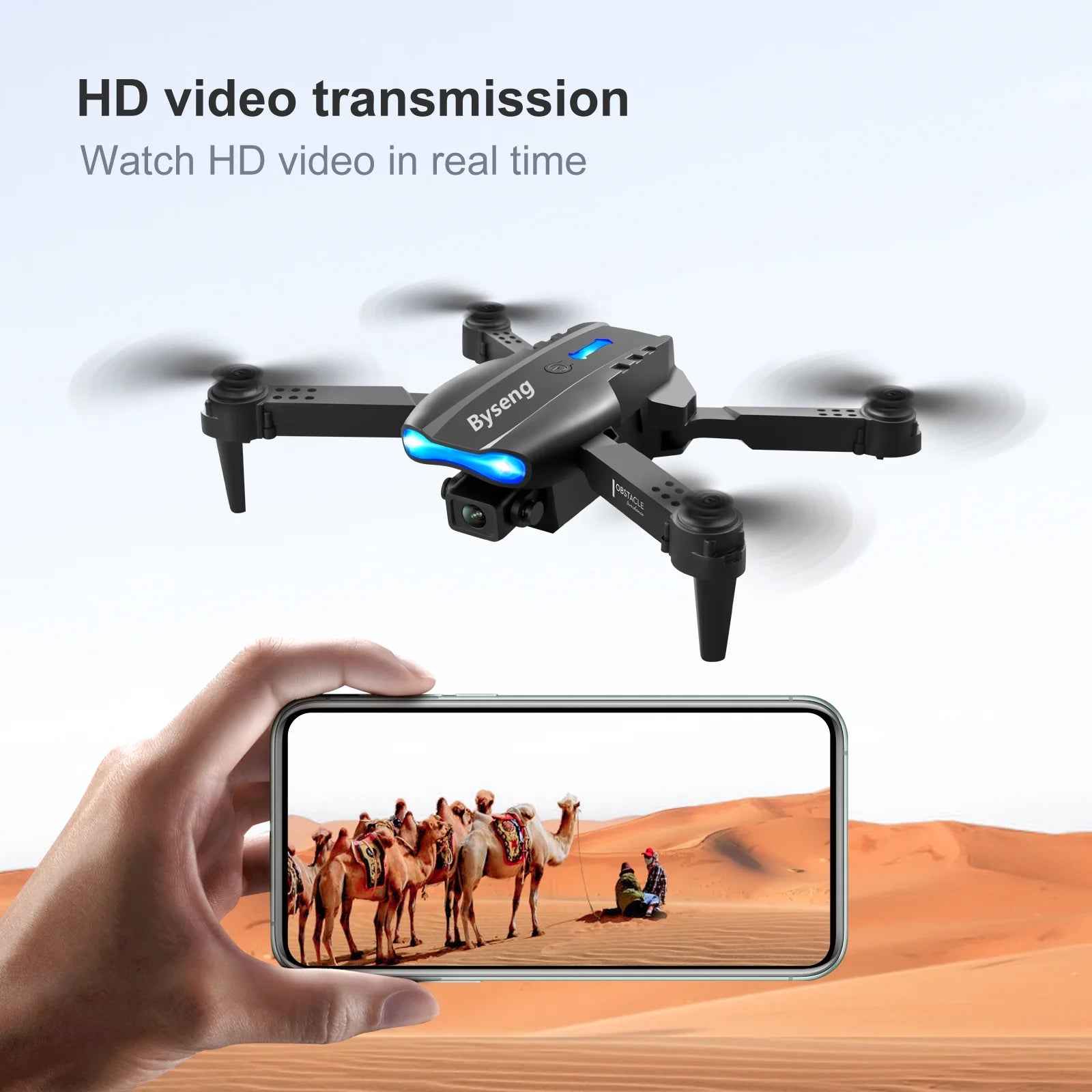 Foldable Drone with Dual 4K HD Camera,  Drones for Kids and Adults with 2 Batteries Carrying Bag